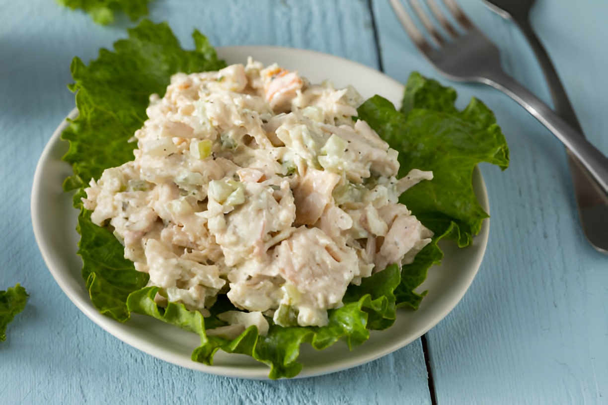 chicken salad on lettuce